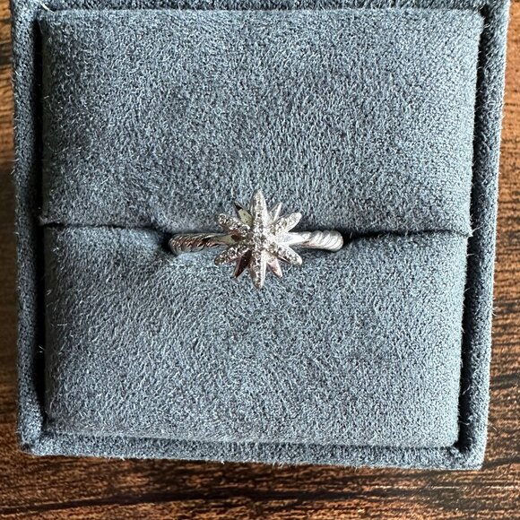 David Yurman Petite Starburst Ring in Sterling Silver w/ Diamonds - Size 5.5 - Picture 11 of 15